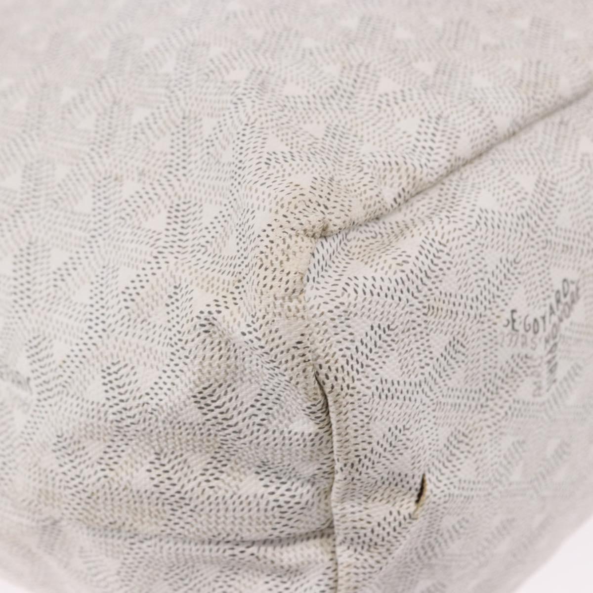 GOYARD Herringbone Saint Louis PM Tote Bag PVC White Auth ka5207