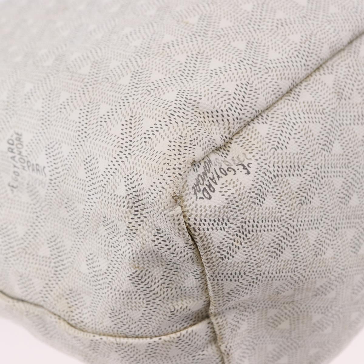 GOYARD Herringbone Saint Louis PM Tote Bag PVC White Auth ka5207