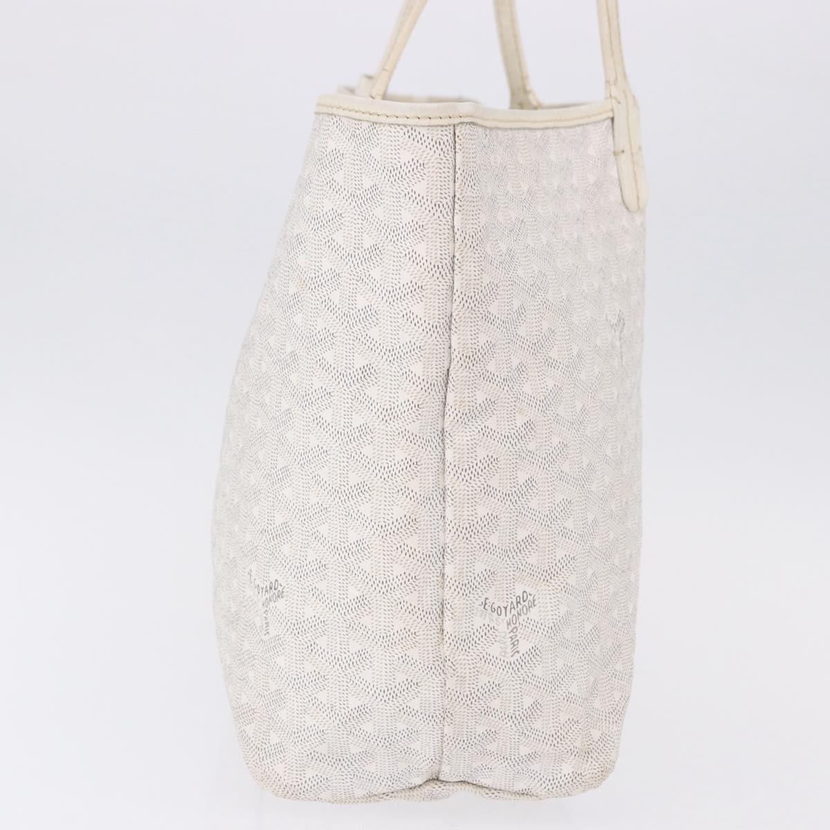 GOYARD Herringbone Saint Louis PM Tote Bag PVC White Auth ka5207