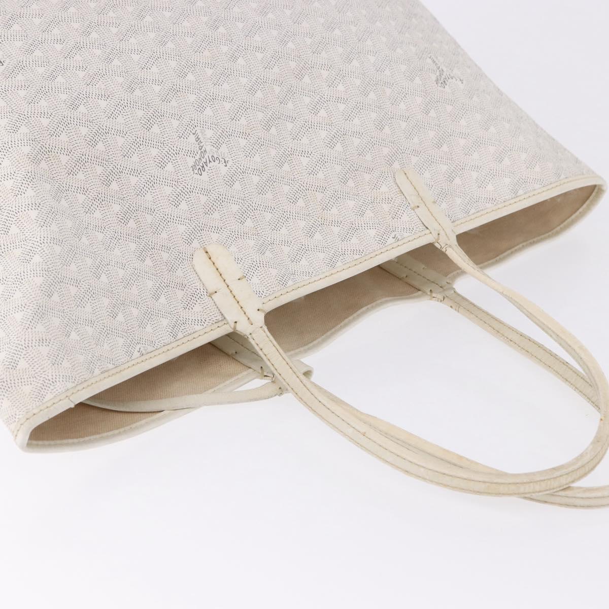 GOYARD Herringbone Saint Louis PM Tote Bag PVC White Auth ka5207