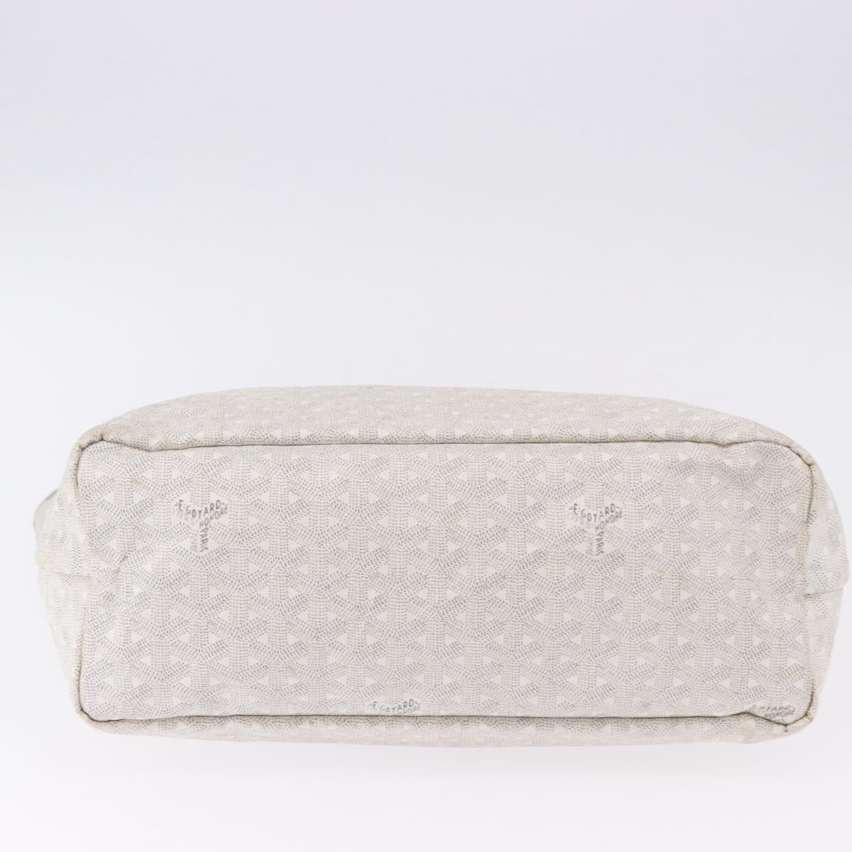 GOYARD Herringbone Saint Louis PM Tote Bag PVC White Auth ka5207