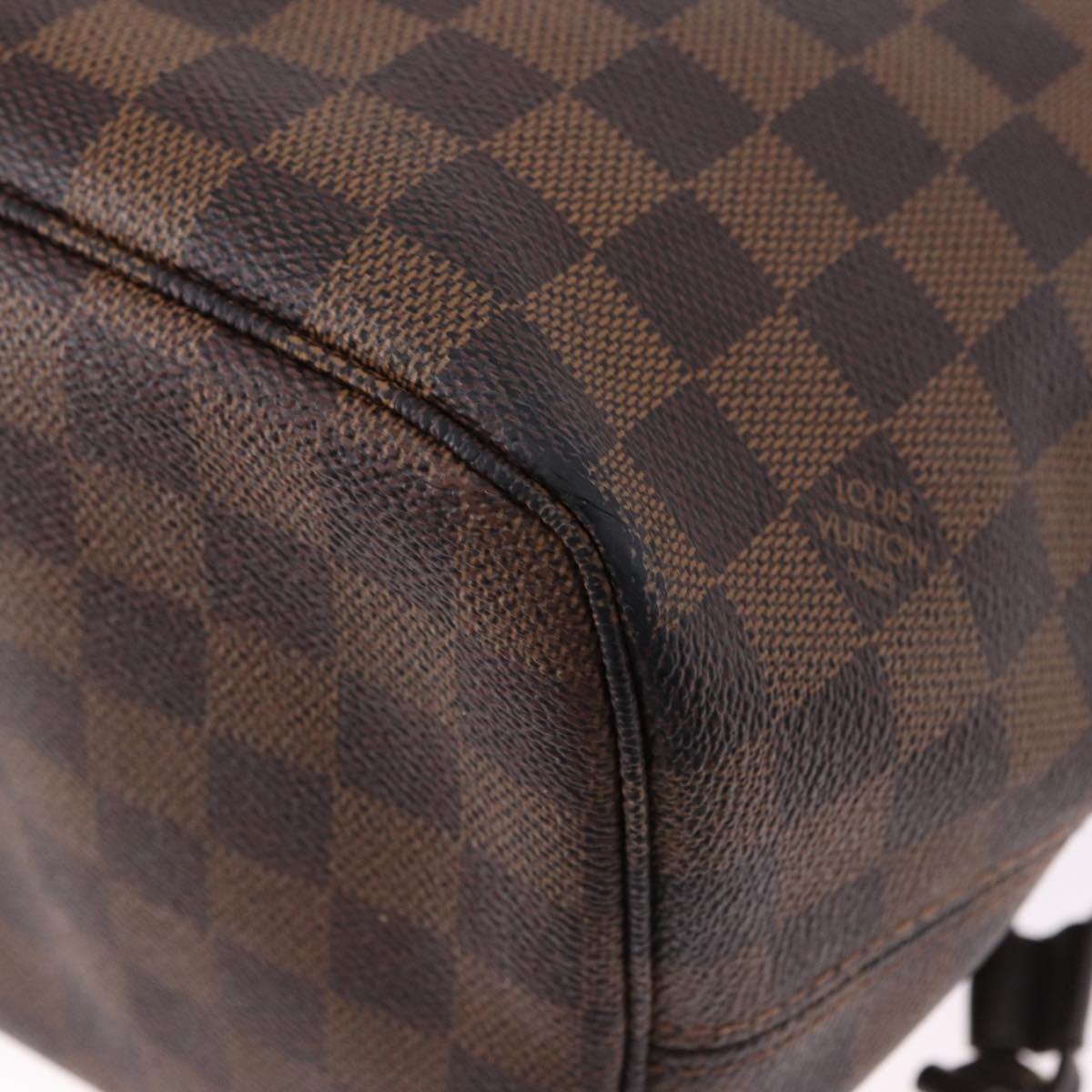 LOUIS VUITTON Damier Ebene Neverfull MM Tote Bag N51105 LV Auth ka5208