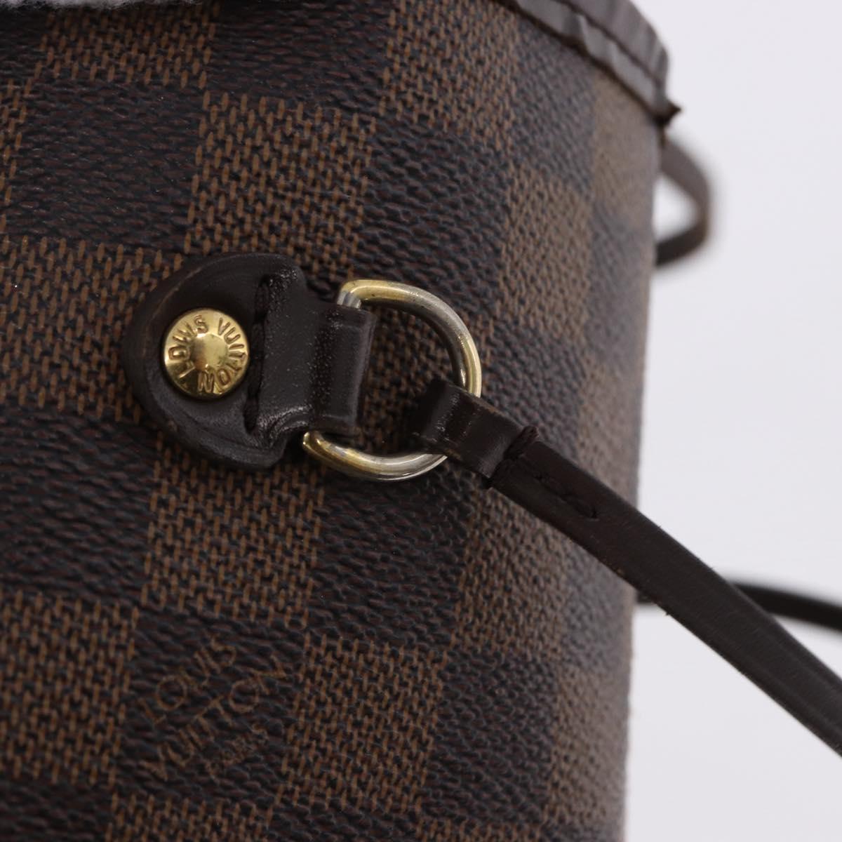 LOUIS VUITTON Damier Ebene Neverfull MM Tote Bag N51105 LV Auth ka5208
