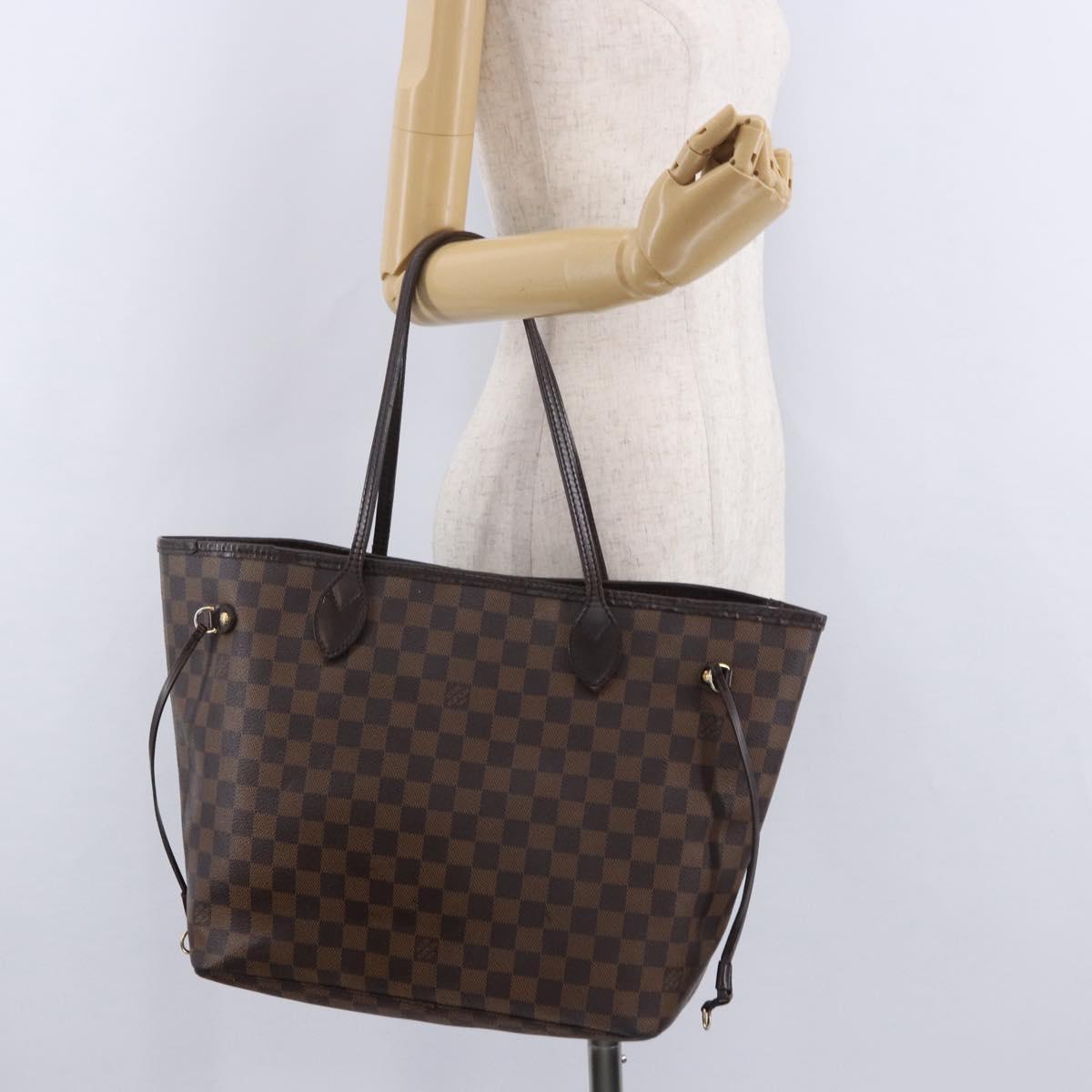 LOUIS VUITTON Damier Ebene Neverfull MM Tote Bag N51105 LV Auth ka5208