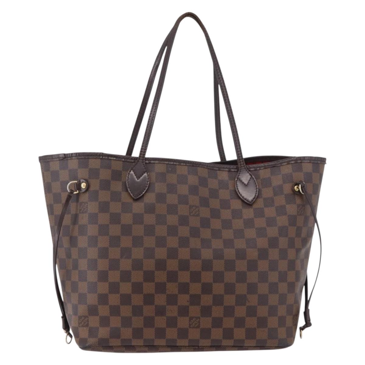 LOUIS VUITTON Damier Ebene Neverfull MM Tote Bag N51105 LV Auth ka5208