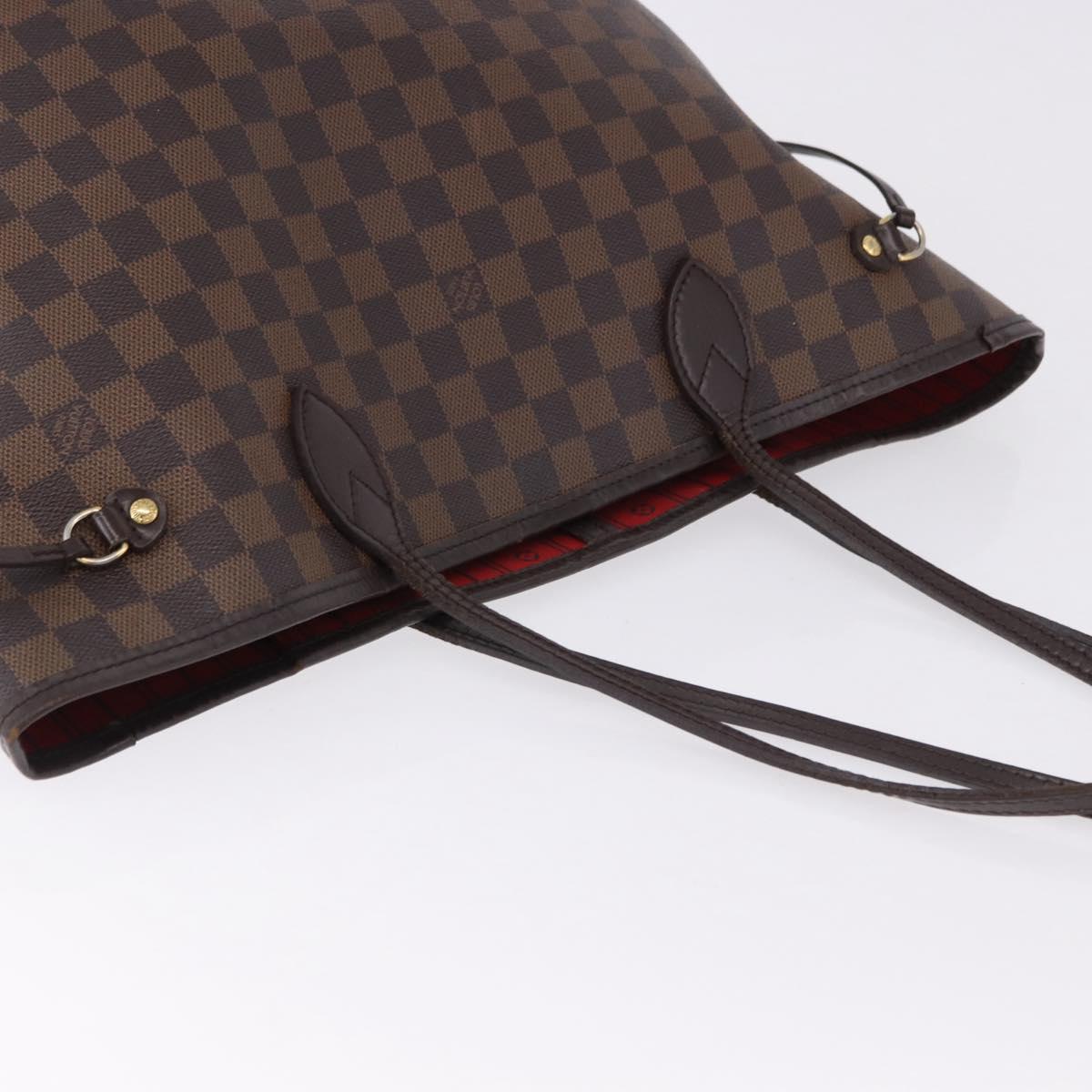 LOUIS VUITTON Damier Ebene Neverfull MM Tote Bag N51105 LV Auth ka5208