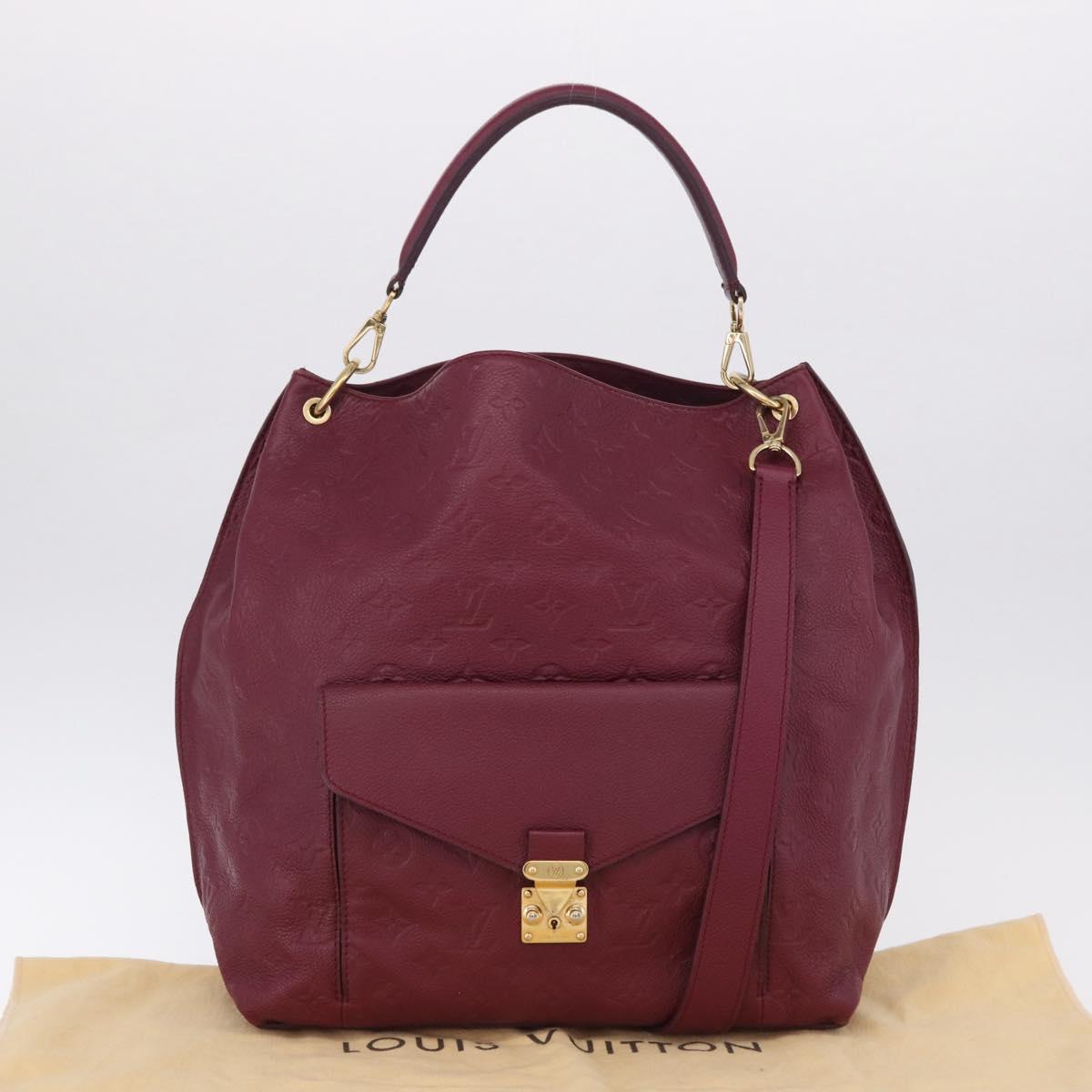 LOUIS VUITTON Monogram Empreinte Metis Shoulder Bag Wine Red M40813 Auth ka5209V