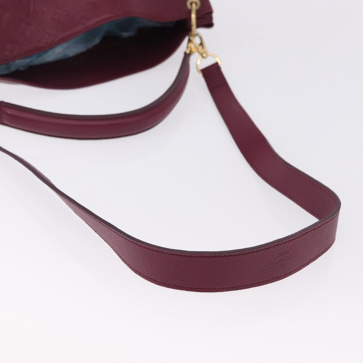 LOUIS VUITTON Monogram Empreinte Metis Shoulder Bag Wine Red M40813 Auth ka5209V