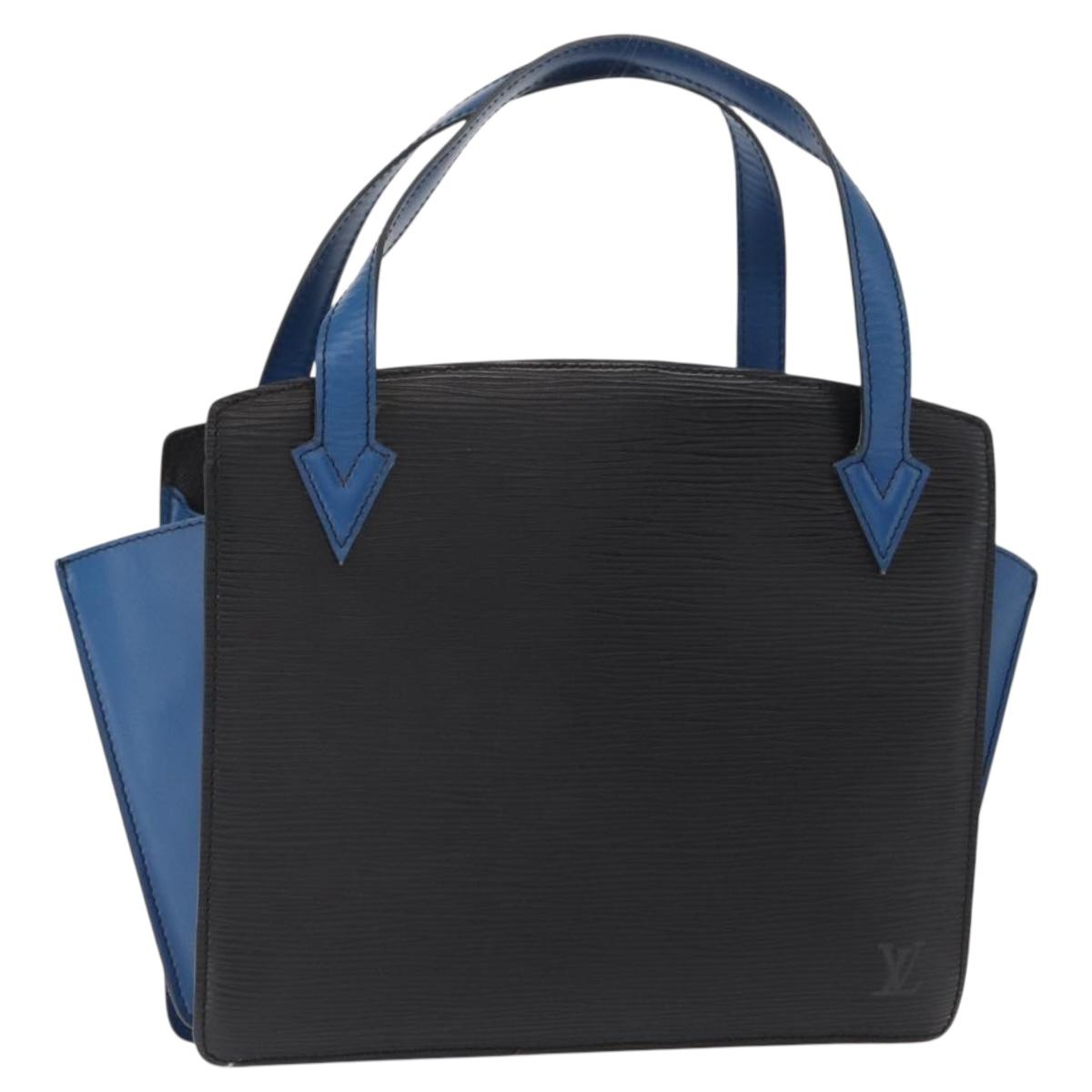 LOUIS VUITTON Epi Bicolor Varenne Hand Bag Black Blue M52385 LV Auth ka521