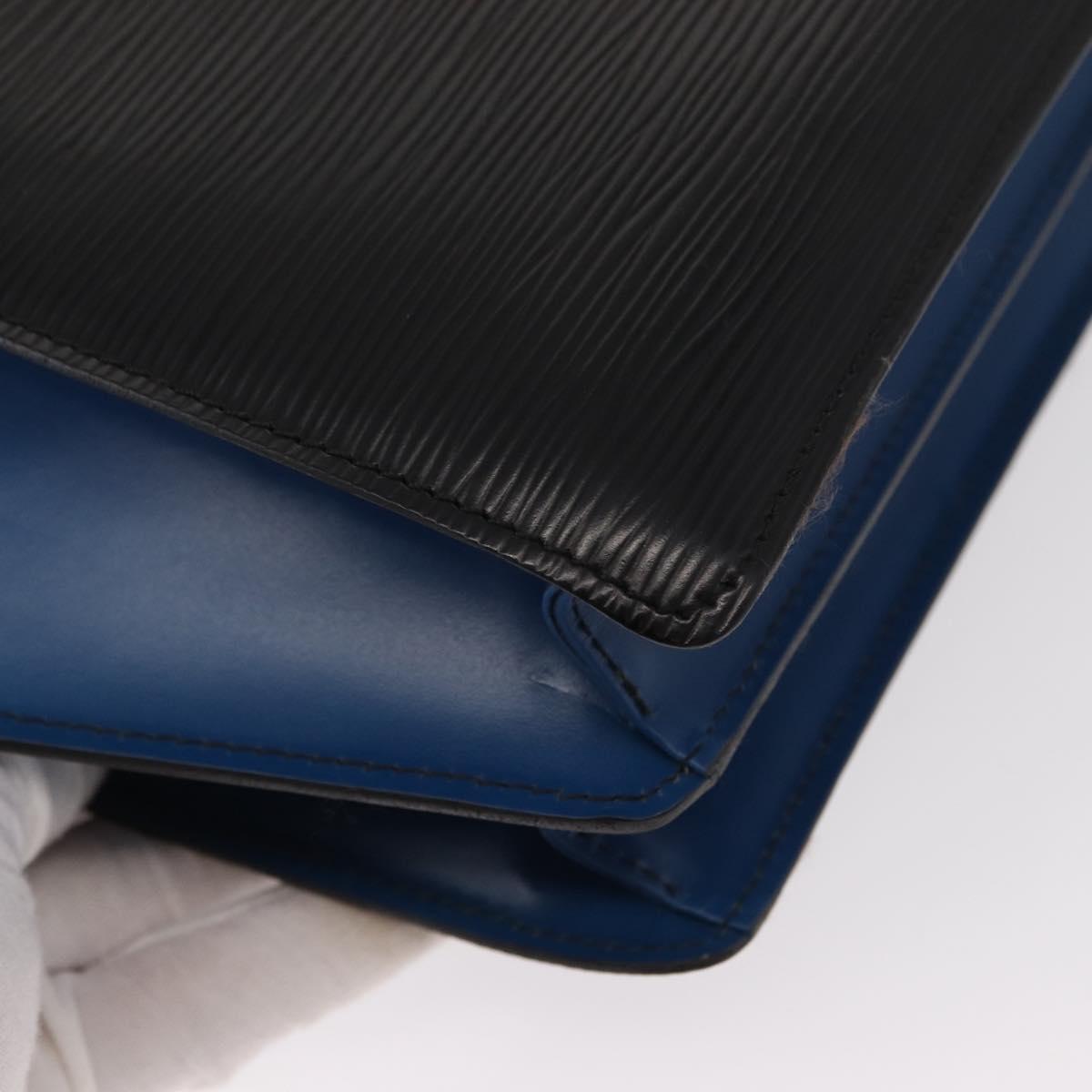 LOUIS VUITTON Epi Bicolor Varenne Hand Bag Black Blue M52385 LV Auth ka521