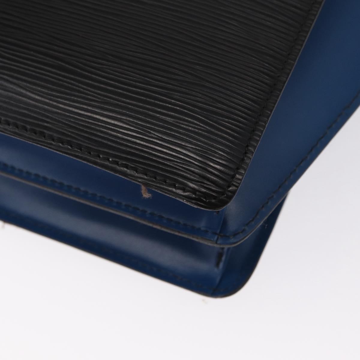 LOUIS VUITTON Epi Bicolor Varenne Hand Bag Black Blue M52385 LV Auth ka521