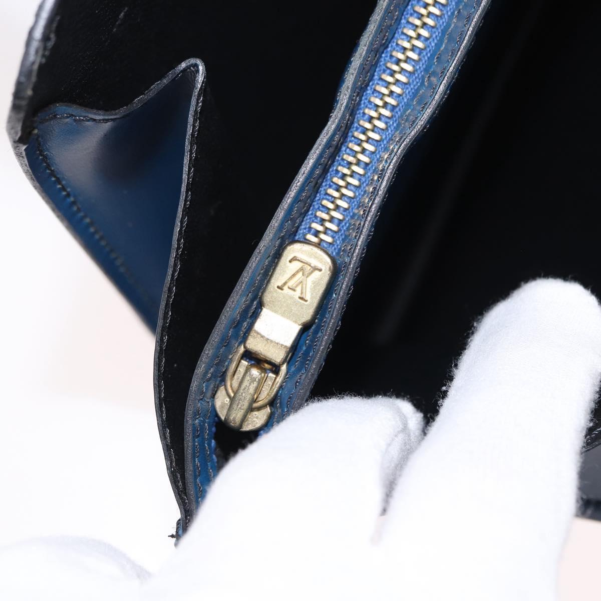 LOUIS VUITTON Epi Bicolor Varenne Hand Bag Black Blue M52385 LV Auth ka521