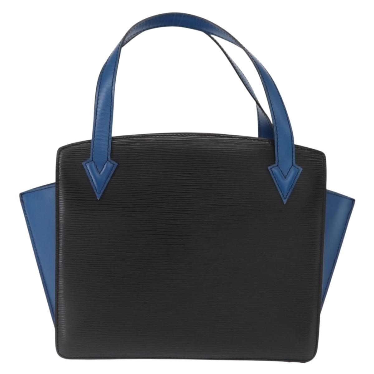 LOUIS VUITTON Epi Bicolor Varenne Hand Bag Black Blue M52385 LV Auth ka521