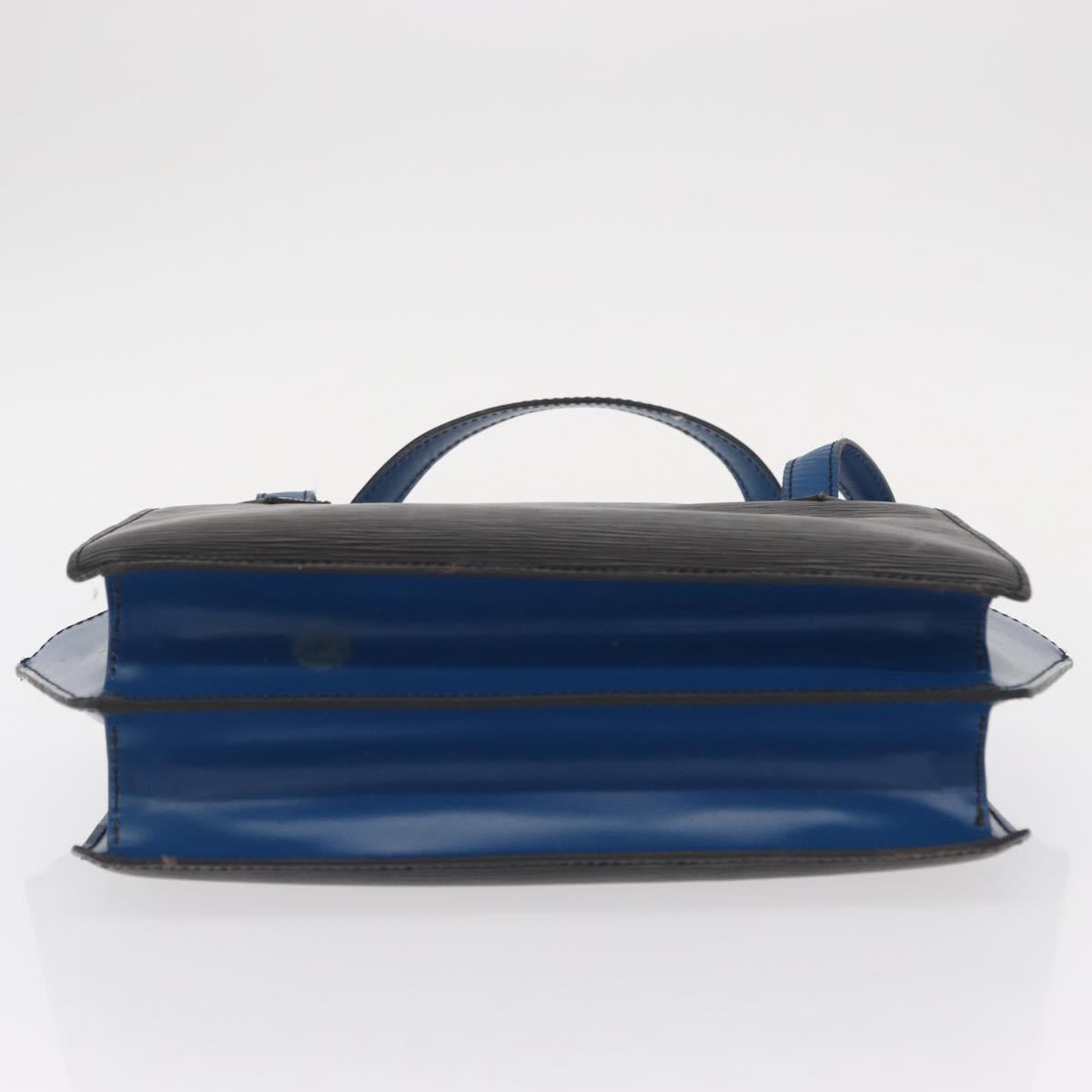 LOUIS VUITTON Epi Bicolor Varenne Hand Bag Black Blue M52385 LV Auth ka521