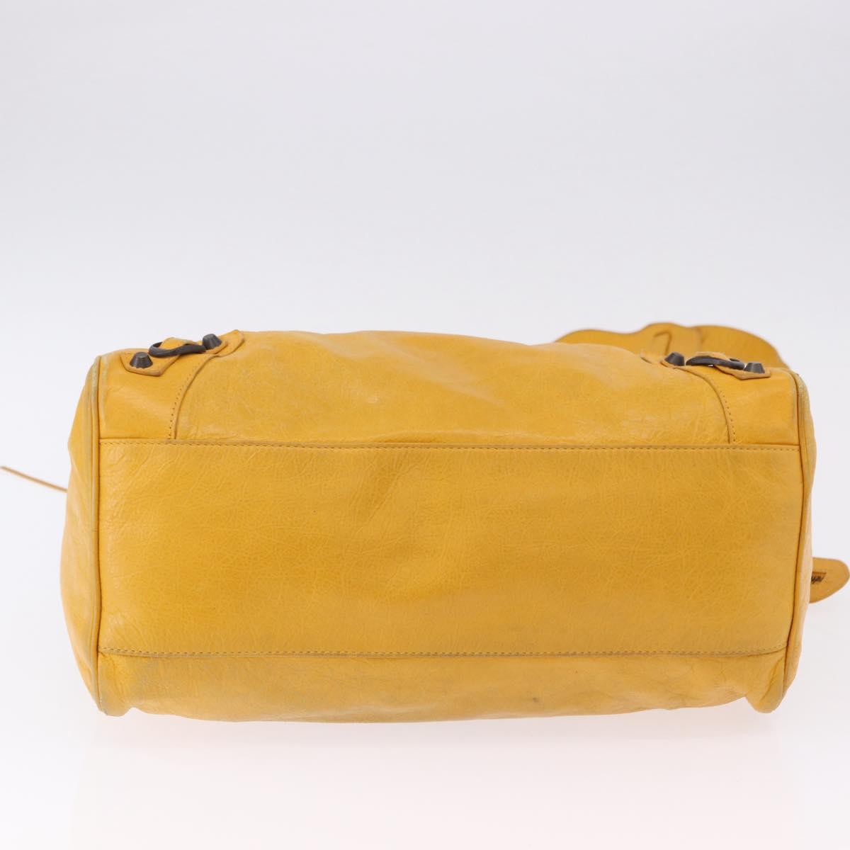 BALENCIAGA Classic Vero Hand Bag Leather 2way Yellow 235216 Auth ka5212A
