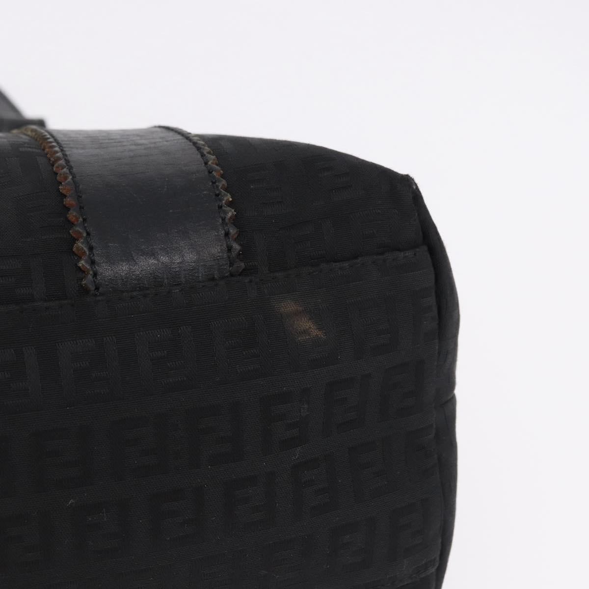 FENDI Zucchino Canvas Tote Bag Black Gold Auth ka5213