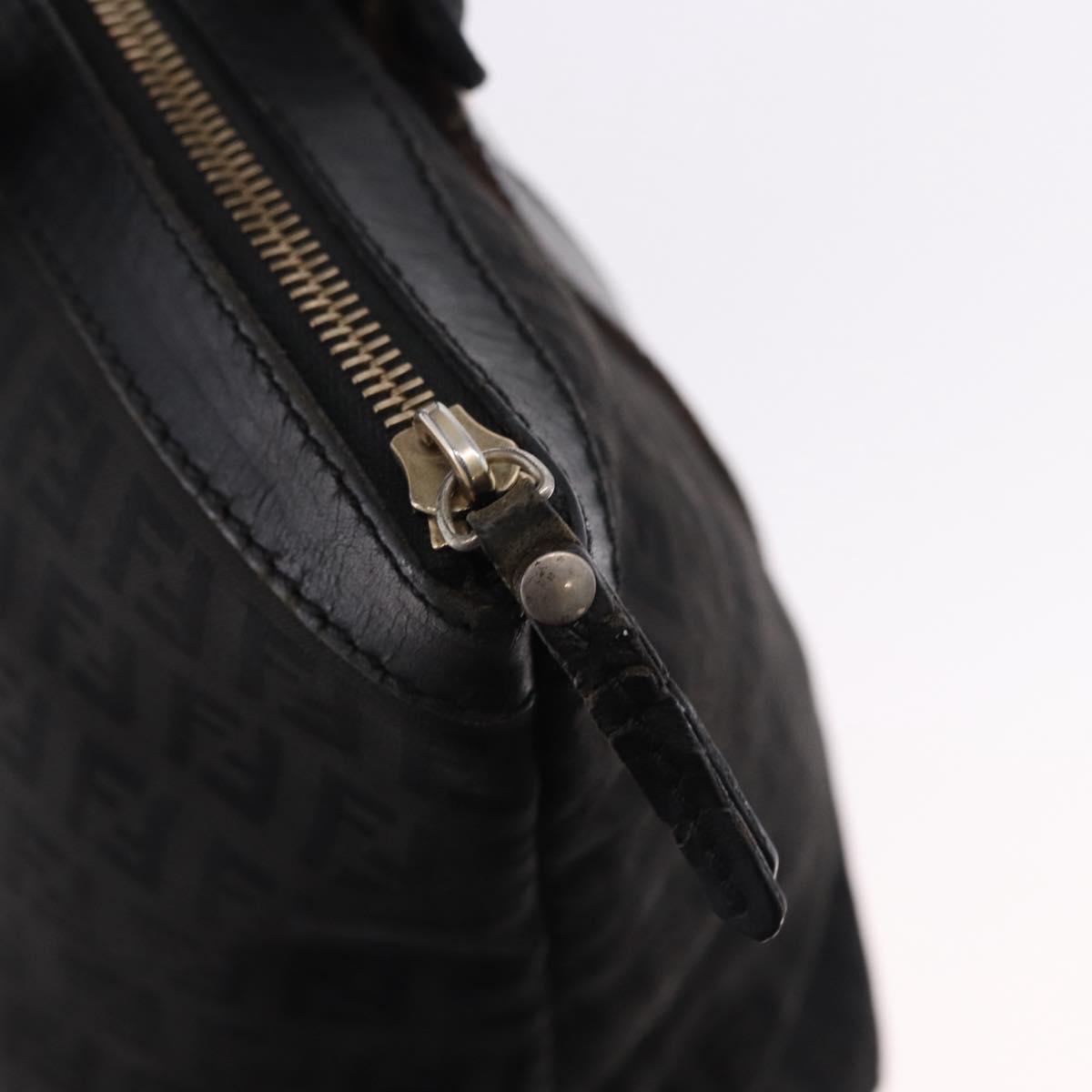FENDI Zucchino Canvas Tote Bag Black Gold Auth ka5213