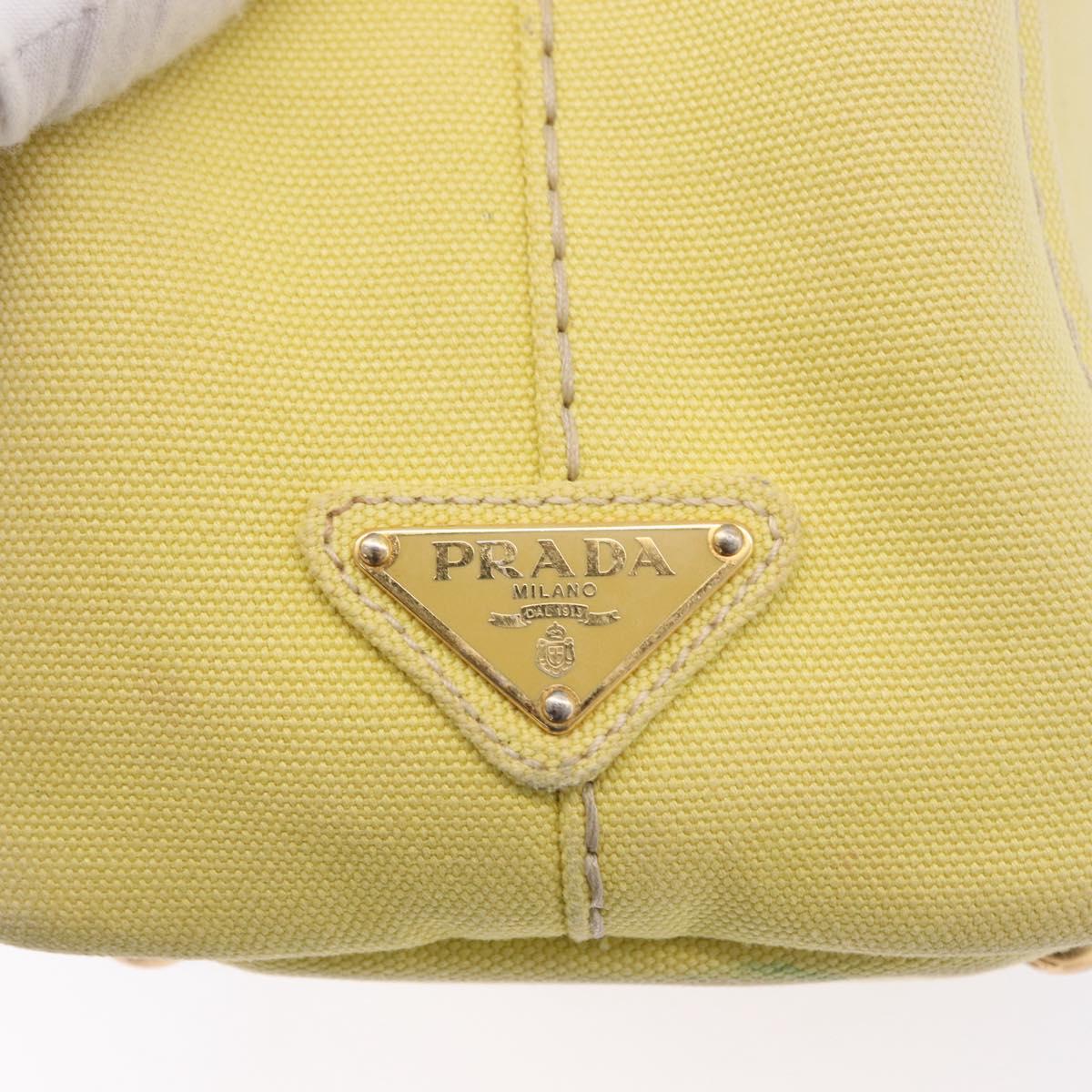 PRADA Kanapa PM Hand Bag Canvas Yellow Gold Auth ka5214