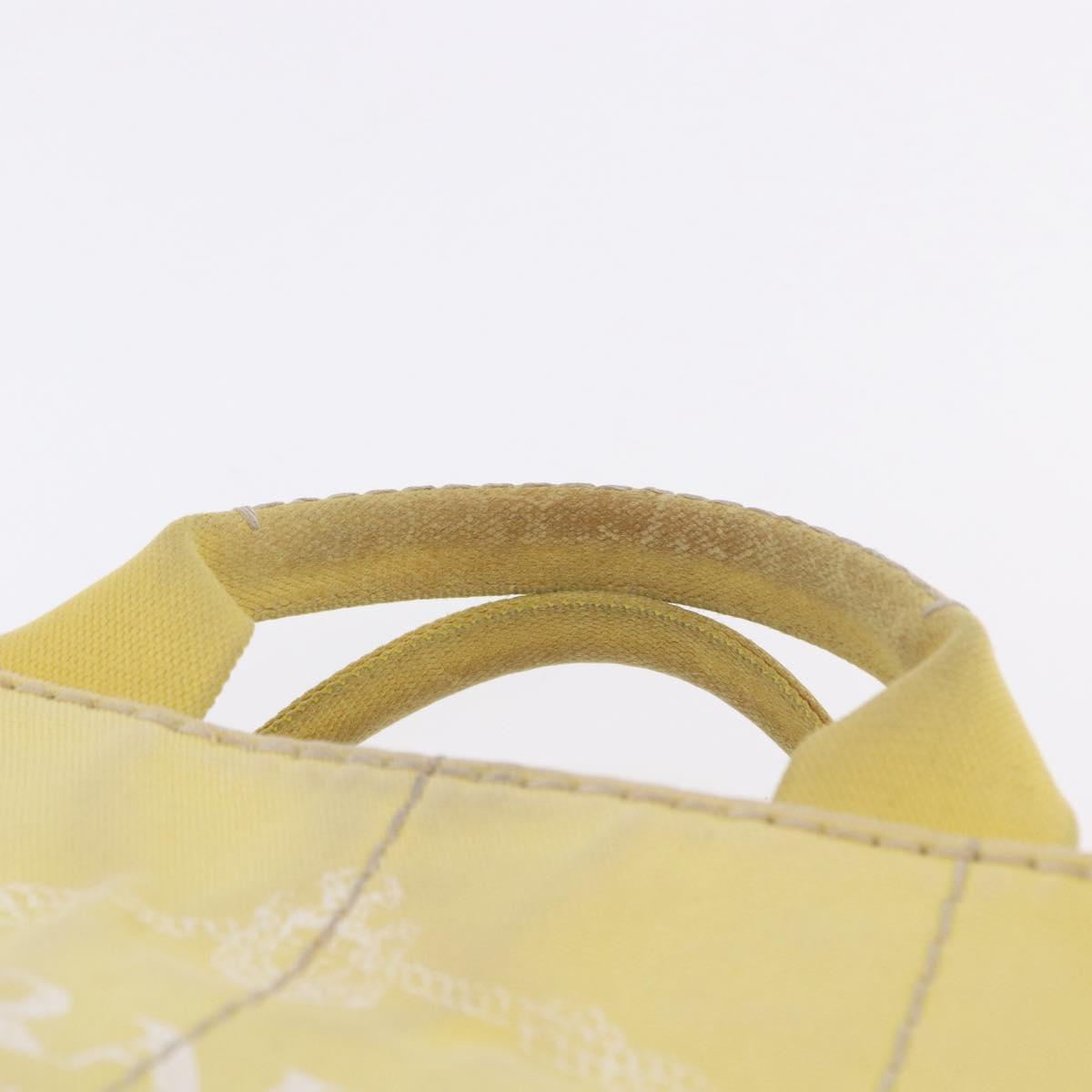 PRADA Kanapa PM Hand Bag Canvas Yellow Gold Auth ka5214