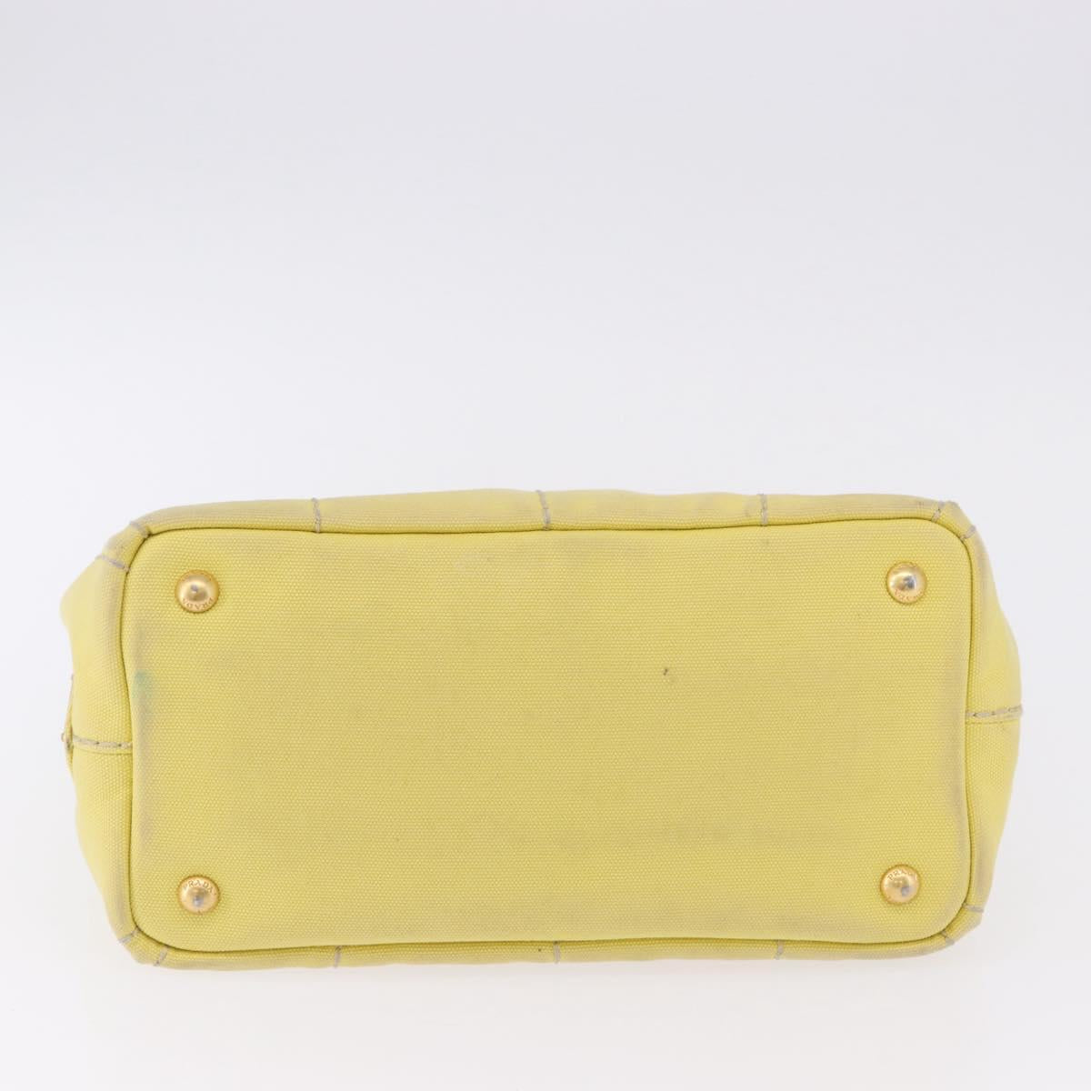 PRADA Kanapa PM Hand Bag Canvas Yellow Gold Auth ka5214