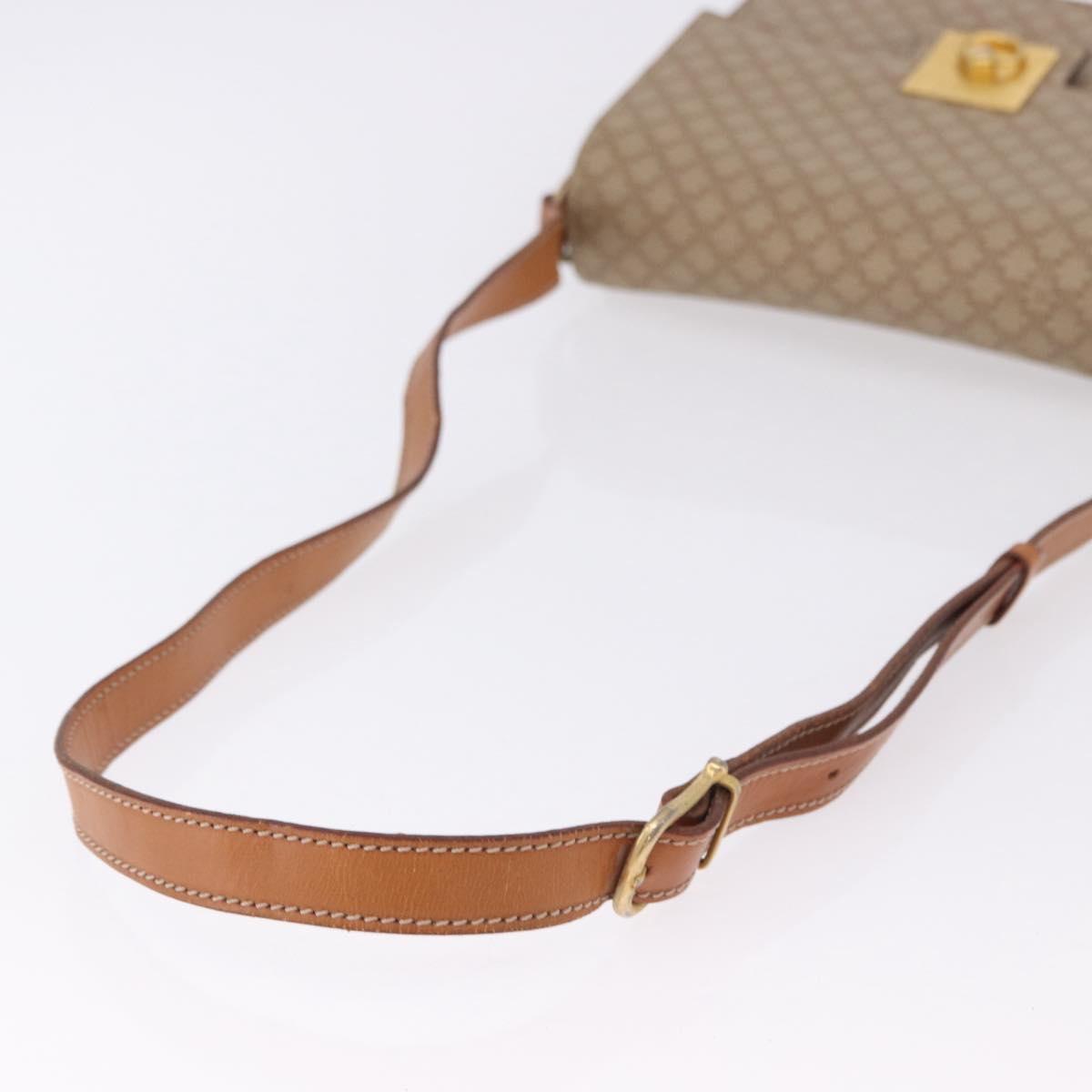 CELINE Macadam Canvas Shoulder Bag PVC Beige Gold Auth ka5222