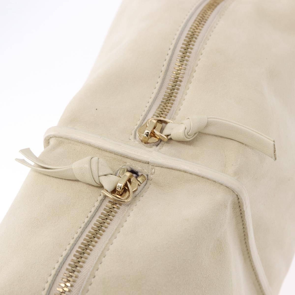 BOTTEGA VENETA Shoulder Bag Suede Ivory Gold Auth ka5223A