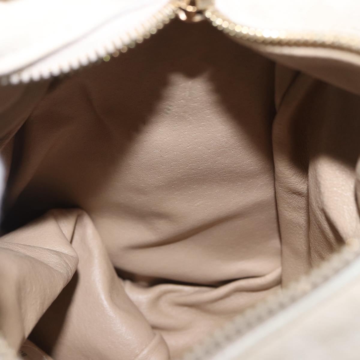 BOTTEGA VENETA Shoulder Bag Suede Ivory Gold Auth ka5223A