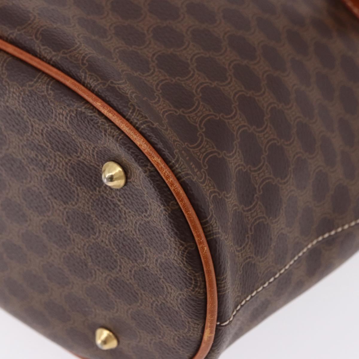 CELINE Macadam Canvas Shoulder Bag PVC Leather Brown Gold Auth ka5224A