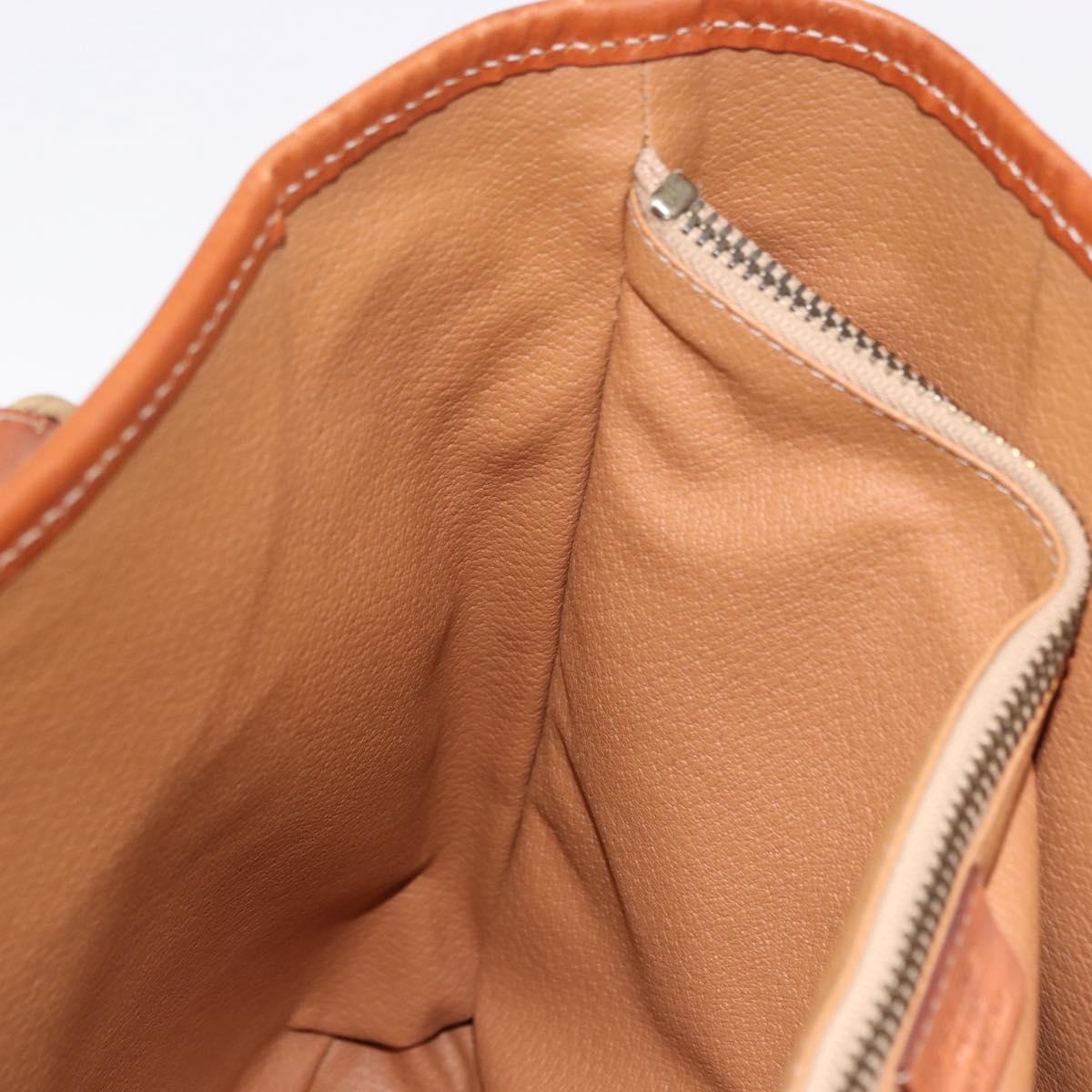 CELINE Macadam Canvas Shoulder Bag PVC Leather Brown Gold Auth ka5224A