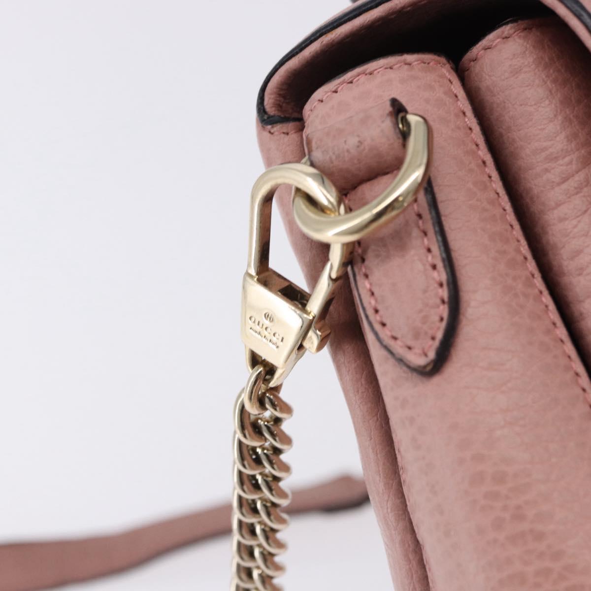 GUCCI Interlocking Hand Bag Leather 2way Outlet Pink Gold 510302 Auth ka5225