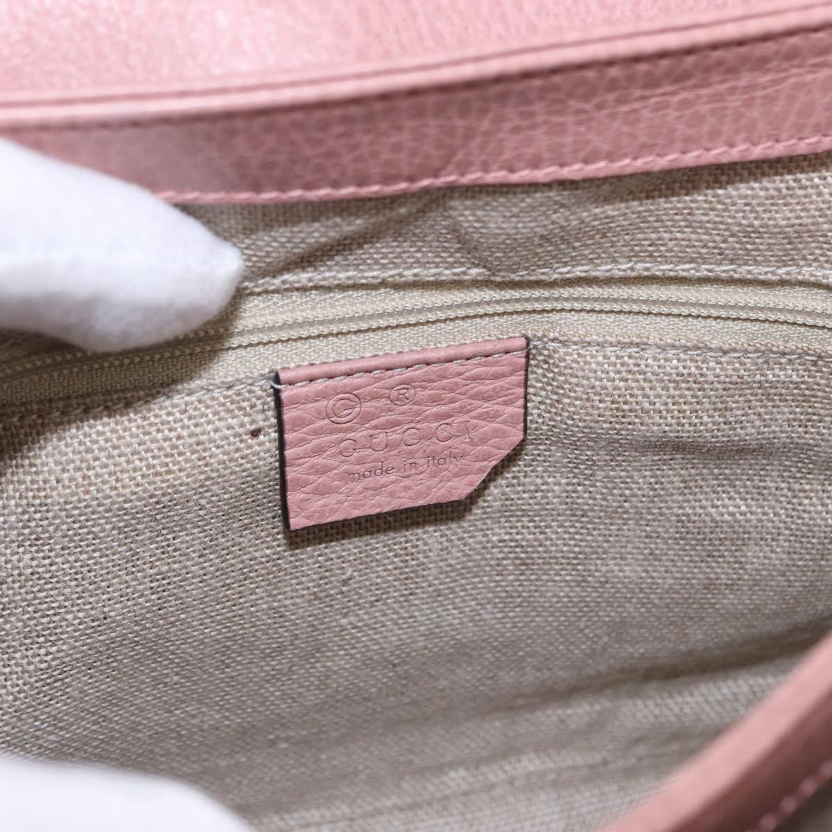 GUCCI Interlocking Hand Bag Leather 2way Outlet Pink Gold 510302 Auth ka5225