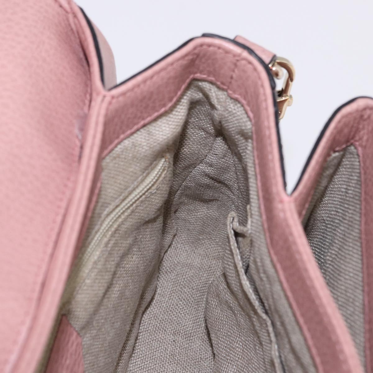 GUCCI Interlocking Hand Bag Leather 2way Outlet Pink Gold 510302 Auth ka5225