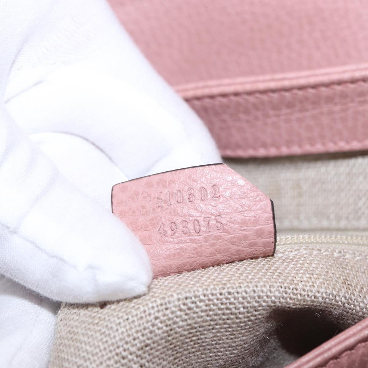 GUCCI Interlocking Hand Bag Leather 2way Outlet Pink Gold 510302 Auth ka5225