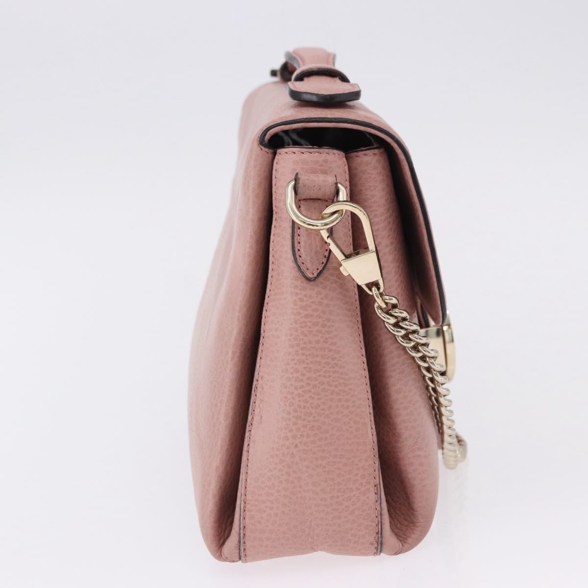 GUCCI Interlocking Hand Bag Leather 2way Outlet Pink Gold 510302 Auth ka5225