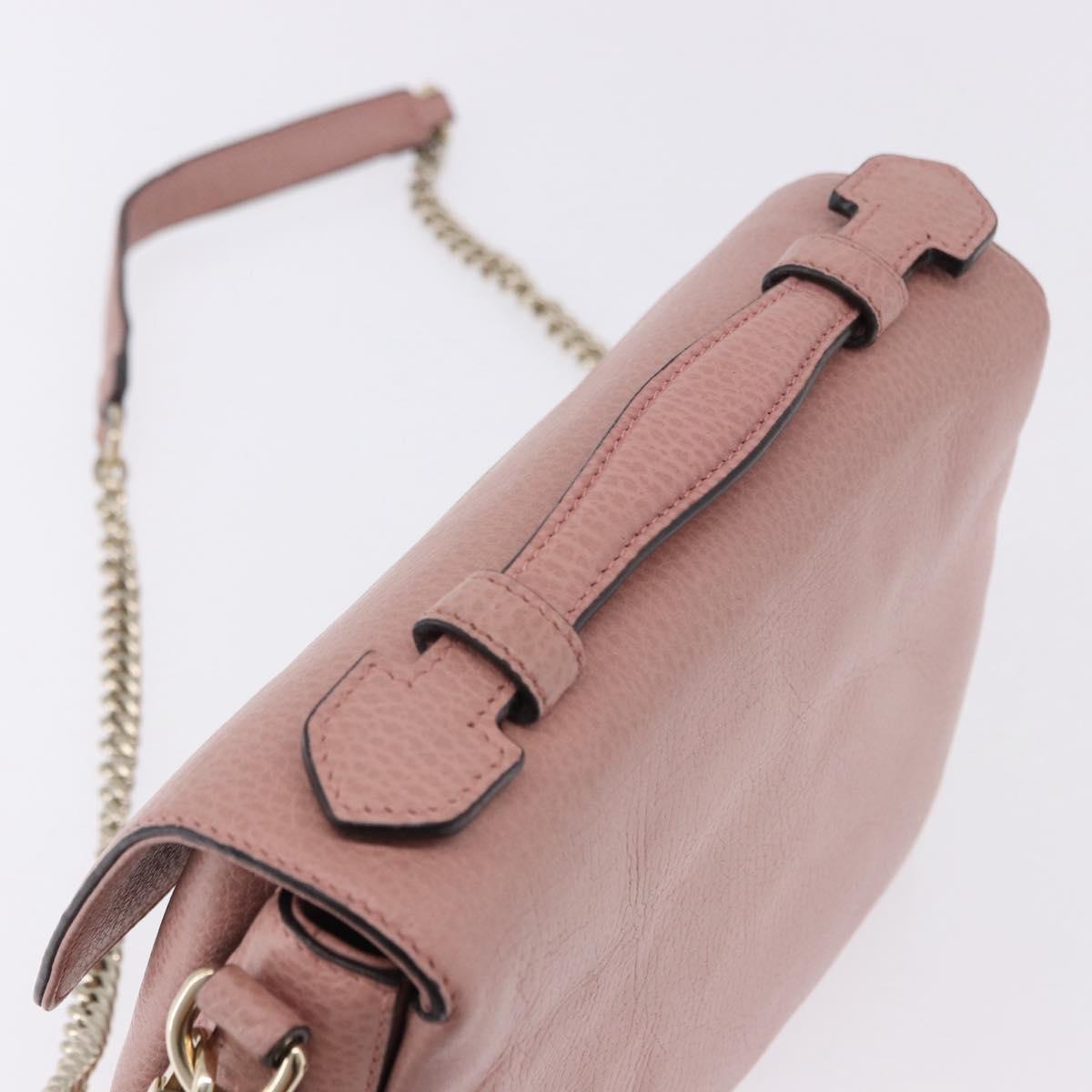 GUCCI Interlocking Hand Bag Leather 2way Outlet Pink Gold 510302 Auth ka5225