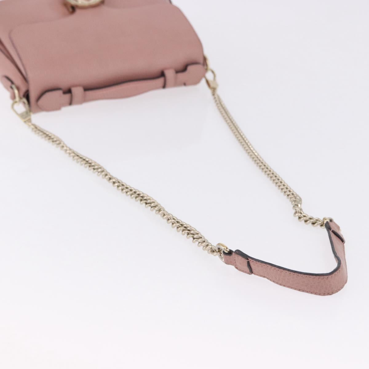 GUCCI Interlocking Hand Bag Leather 2way Outlet Pink Gold 510302 Auth ka5225