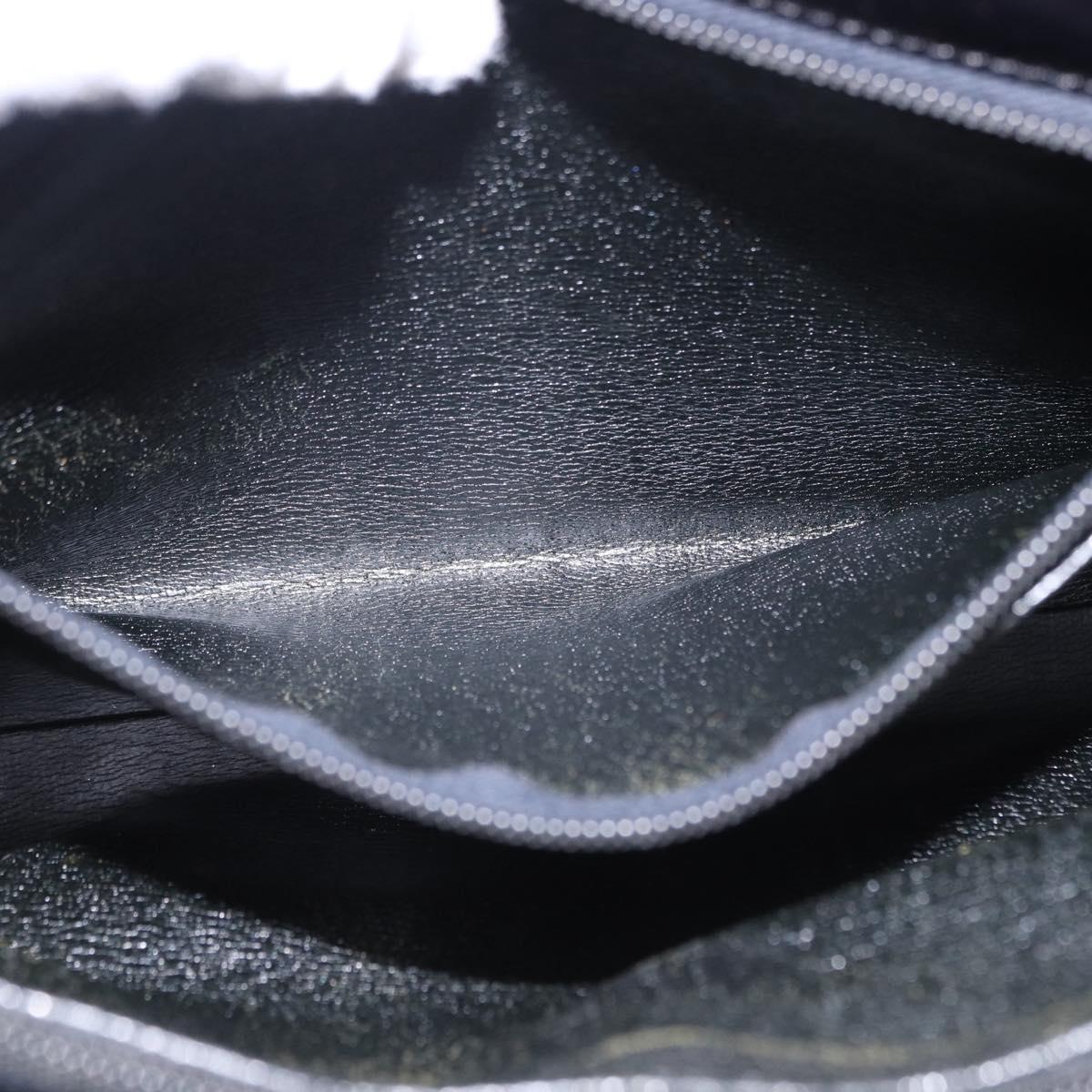 Christian Dior Hand Bag Leather Black Gold Auth ka5226