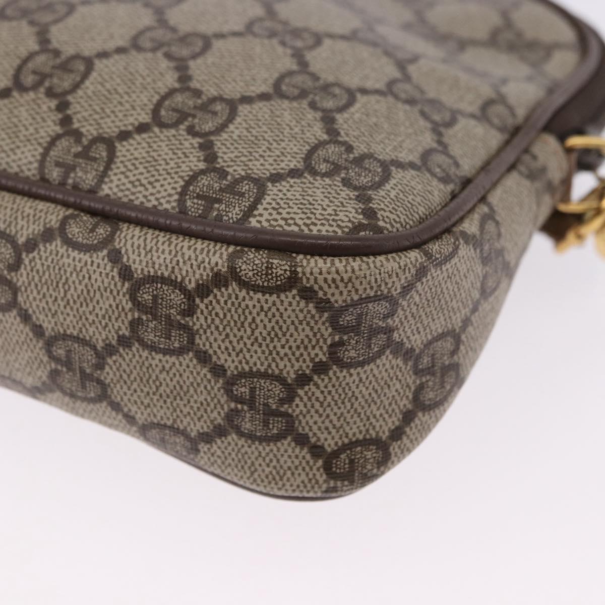 GUCCI GG Supreme Shoulder Bag PVC Beige Gold 97 02 068 Auth ka5227