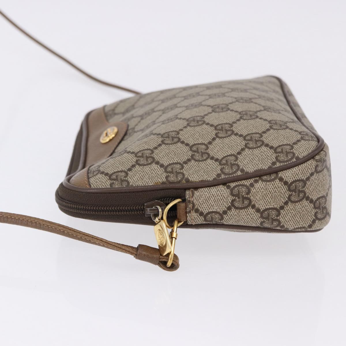 GUCCI GG Supreme Shoulder Bag PVC Beige Gold 97 02 068 Auth ka5227