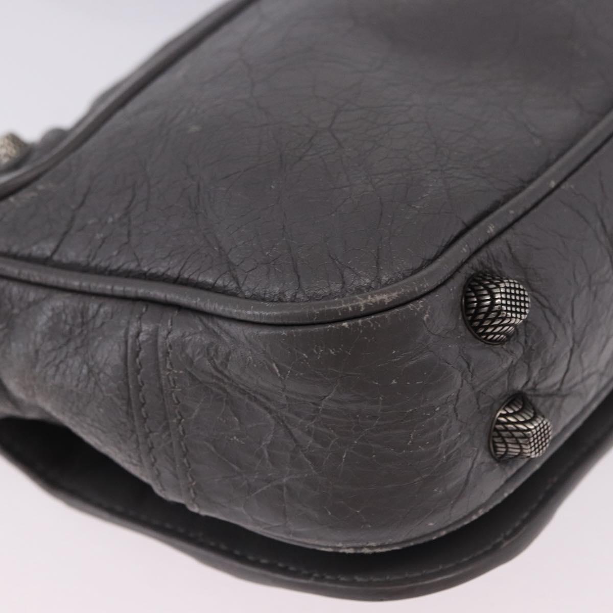 BALENCIAGA Le Cagole Shoulder Bag Leather 2way Gray Silver 719082 Auth ka5229A
