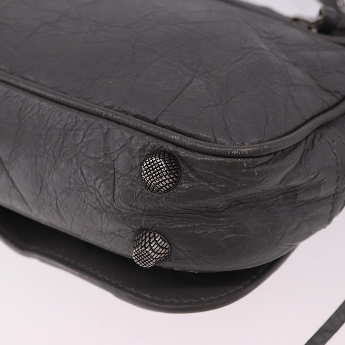BALENCIAGA Le Cagole Shoulder Bag Leather 2way Gray Silver 719082 Auth ka5229A