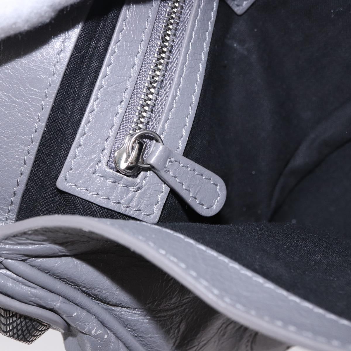 BALENCIAGA Le Cagole Shoulder Bag Leather 2way Gray Silver 719082 Auth ka5229A