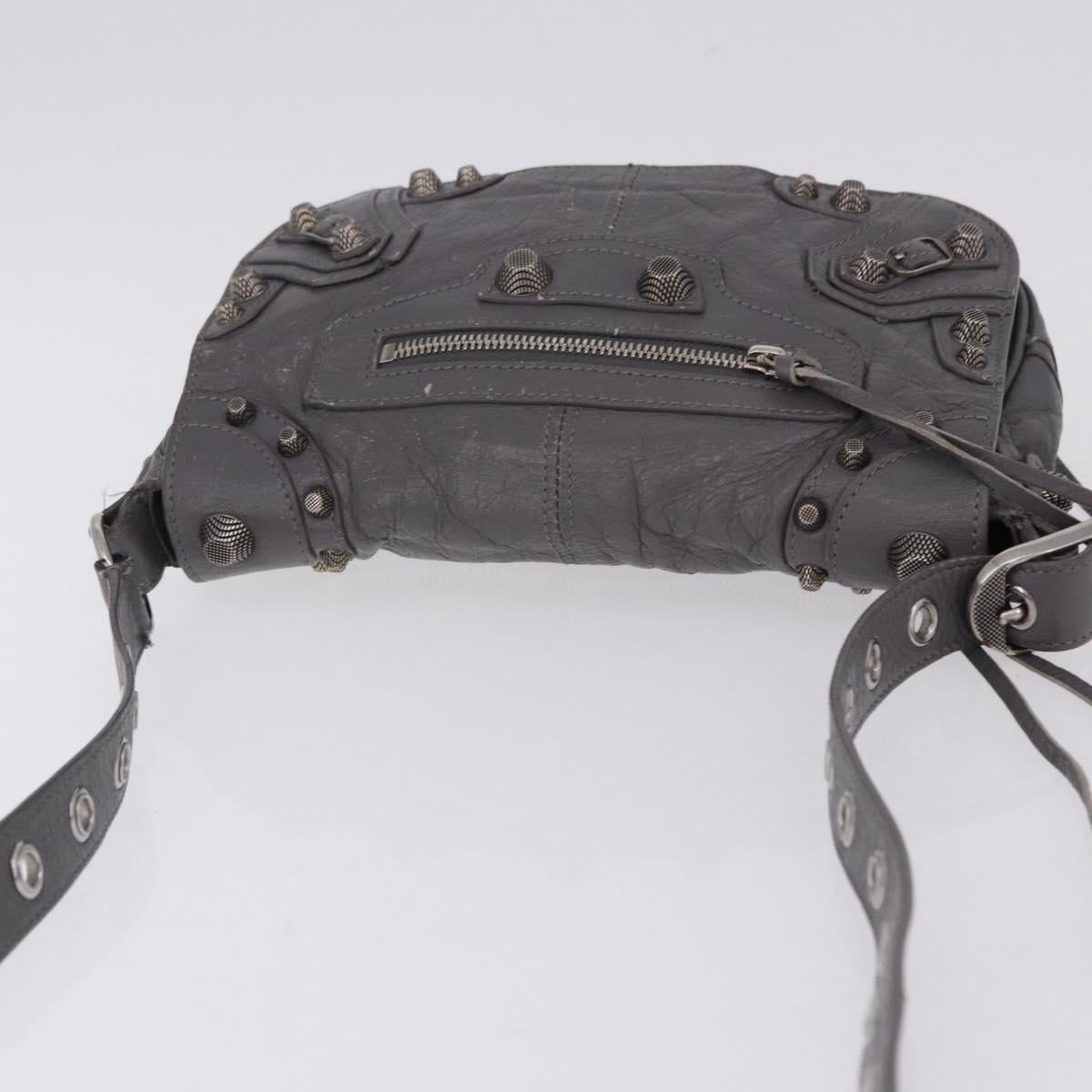 BALENCIAGA Le Cagole Shoulder Bag Leather 2way Gray Silver 719082 Auth ka5229A