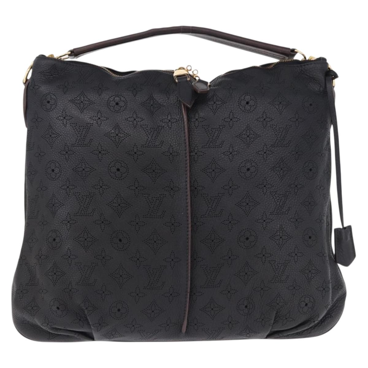 LOUIS VUITTON Mahina Serene PM Shoulder Bag Leather Black M94035 LV Auth ka5231V