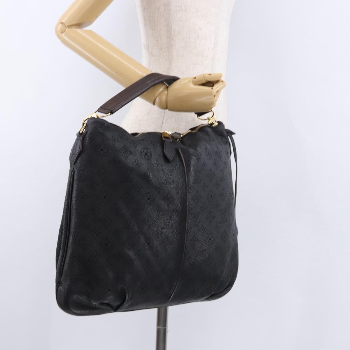 LOUIS VUITTON Mahina Serene PM Shoulder Bag Leather Black M94035 LV Auth ka5231V