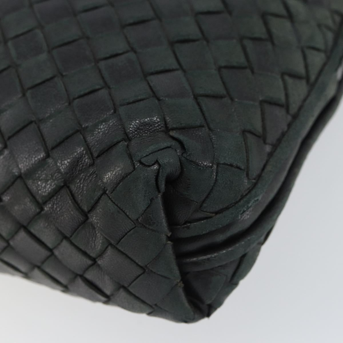 BOTTEGA VENETA INTRECCIATO Shoulder Bag Leather Black Auth ka524
