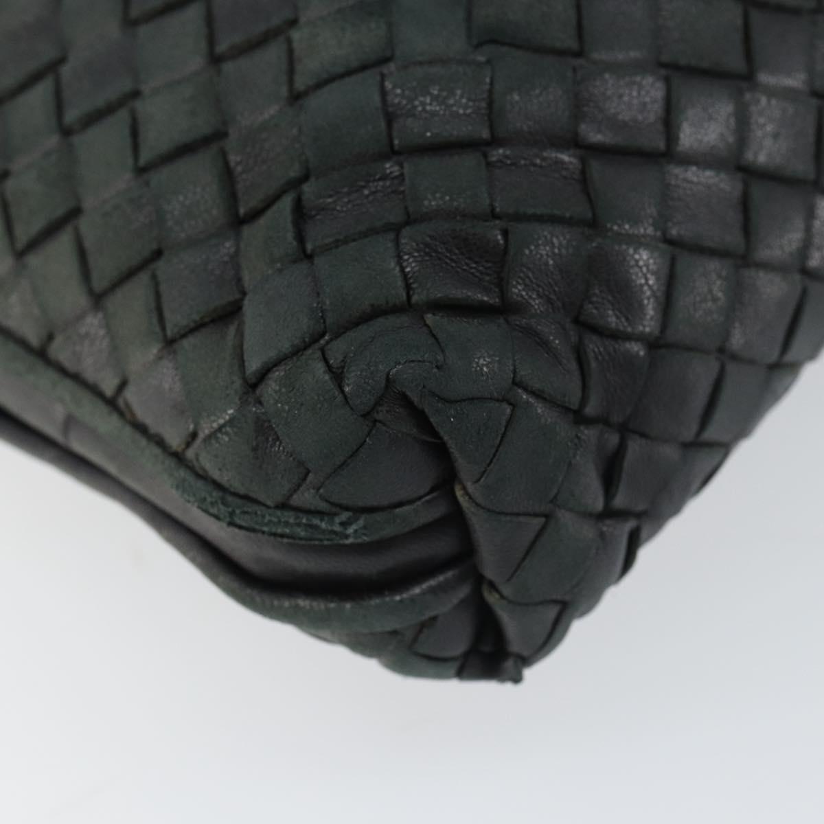 BOTTEGA VENETA INTRECCIATO Shoulder Bag Leather Black Auth ka524
