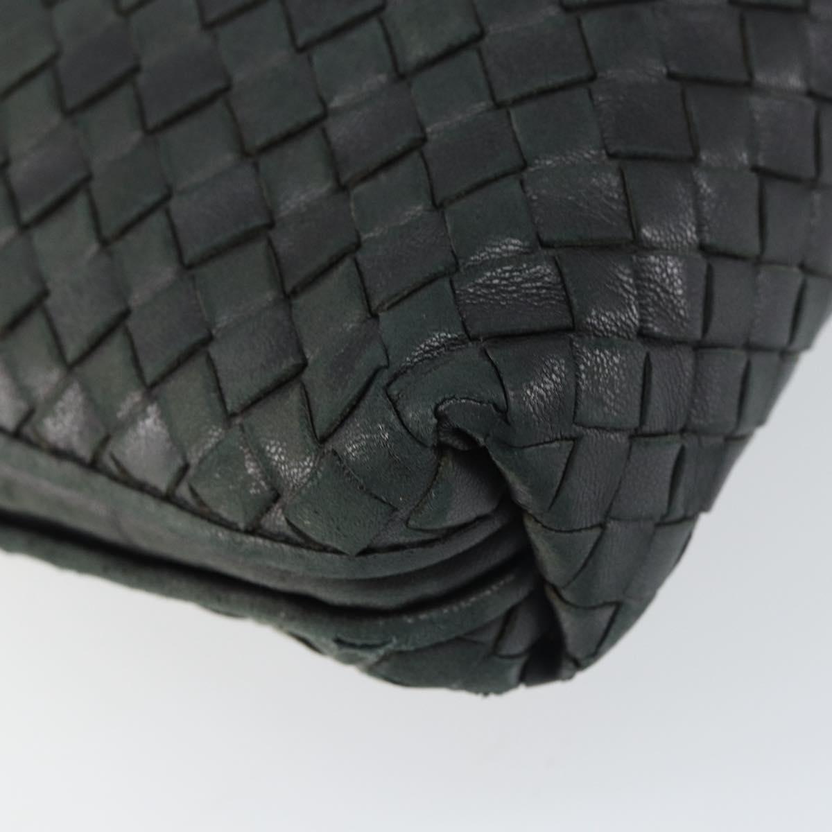 BOTTEGA VENETA INTRECCIATO Shoulder Bag Leather Black Auth ka524