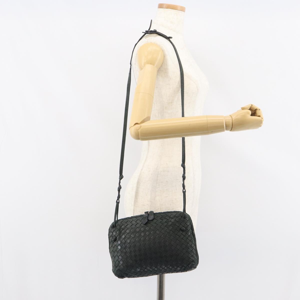 BOTTEGA VENETA INTRECCIATO Shoulder Bag Leather Black Auth ka524