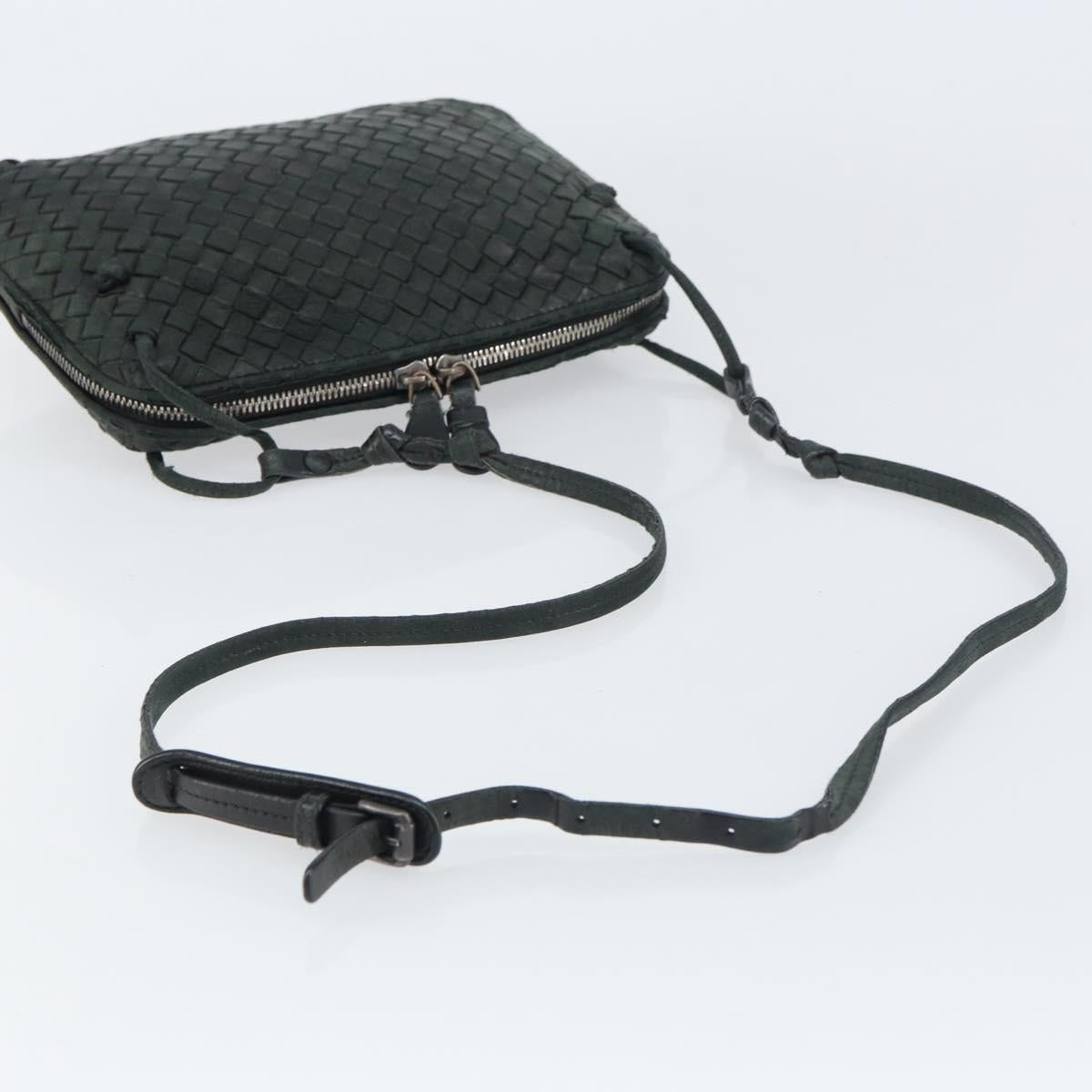 BOTTEGA VENETA INTRECCIATO Shoulder Bag Leather Black Auth ka524